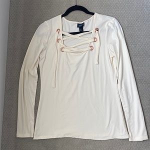 Daytrip Lace-up long sleeve shirt
